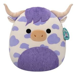 NWT Squishmallows 16" Conway the Purple Spotted Highland Cow Plush 🔥
